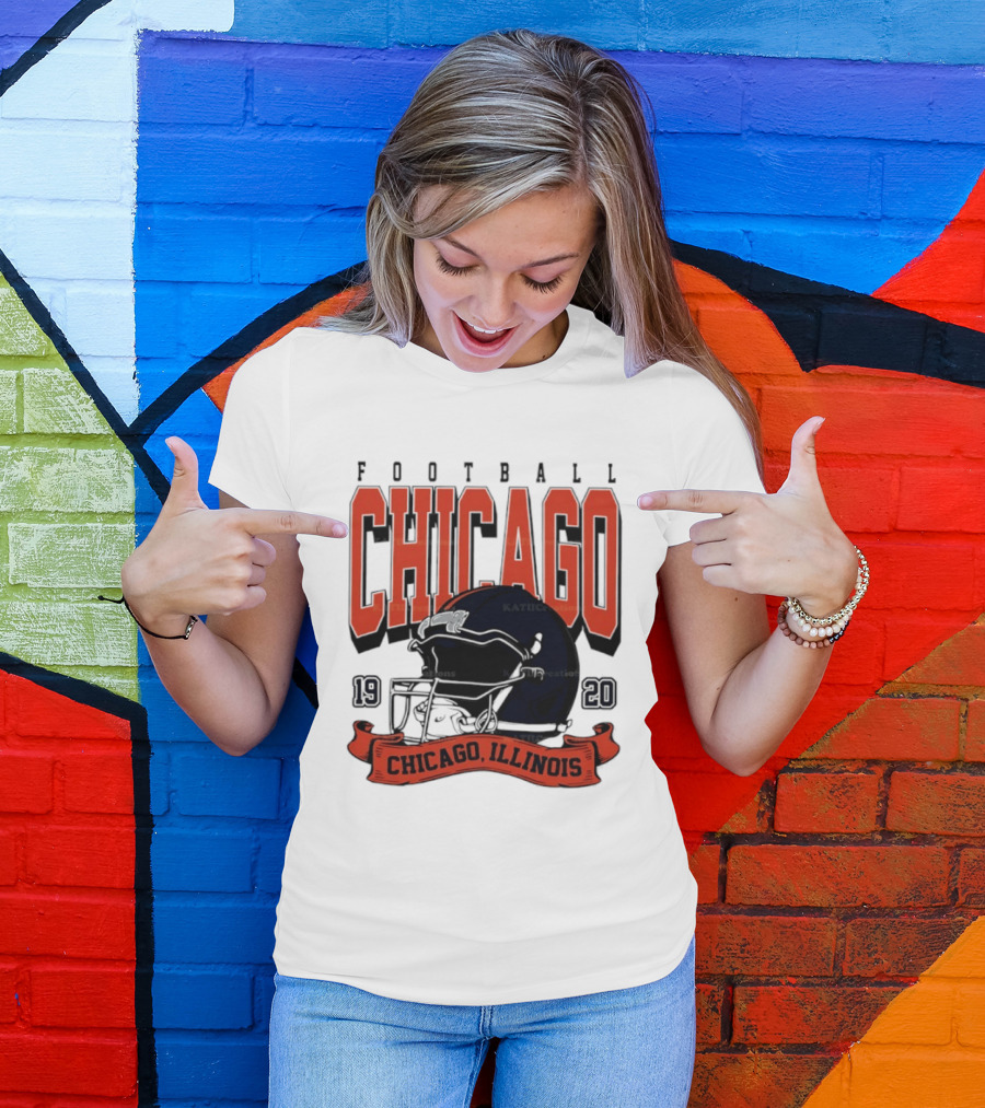 Chicago Football Helmet 1920 Illinois Sports Team T-Shirt