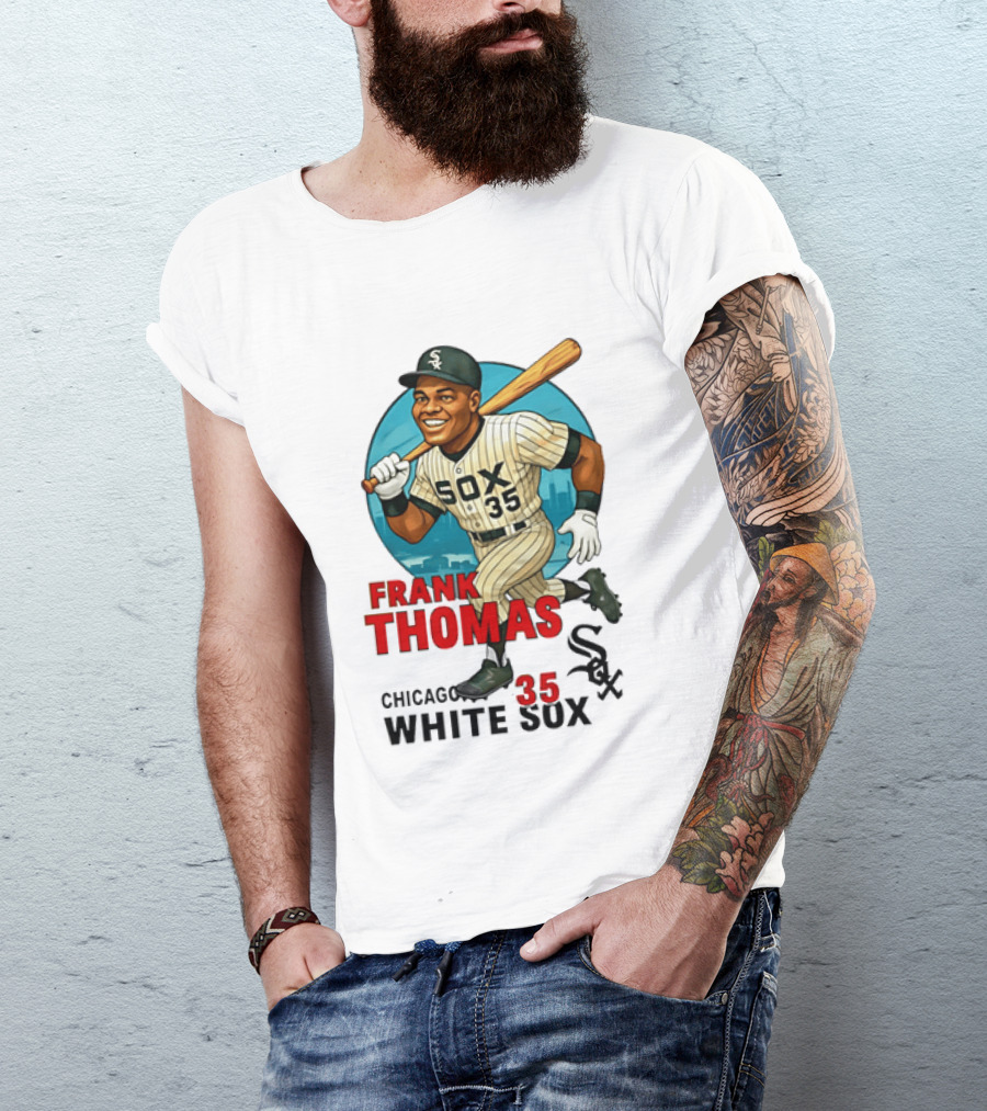 Frank Thomas Chicago White Sox 35 Caricature Sox Legend T-Shirt