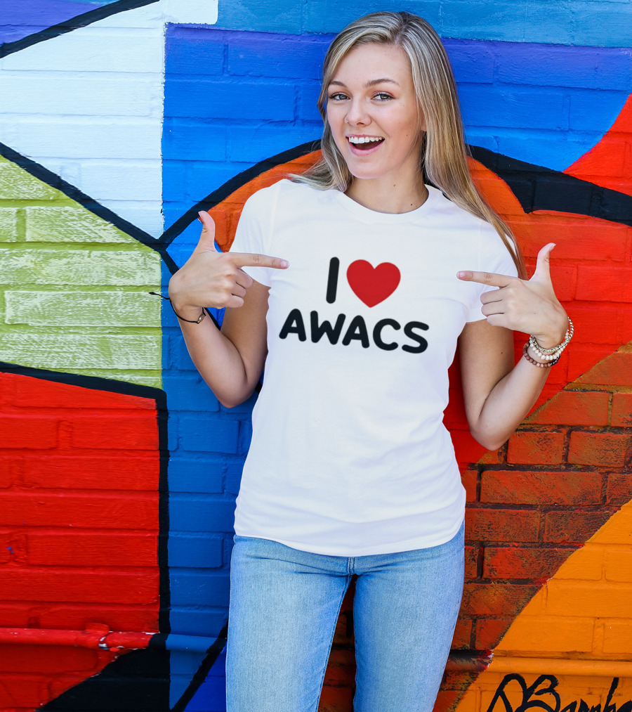 I Love AWACS Heart Symbol Enthusiast Recognition T-Shirt