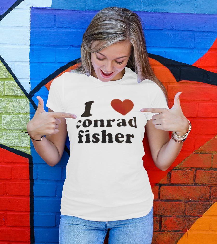 I Love Conrad Fisher Red Heart Trending Search T-Shirt