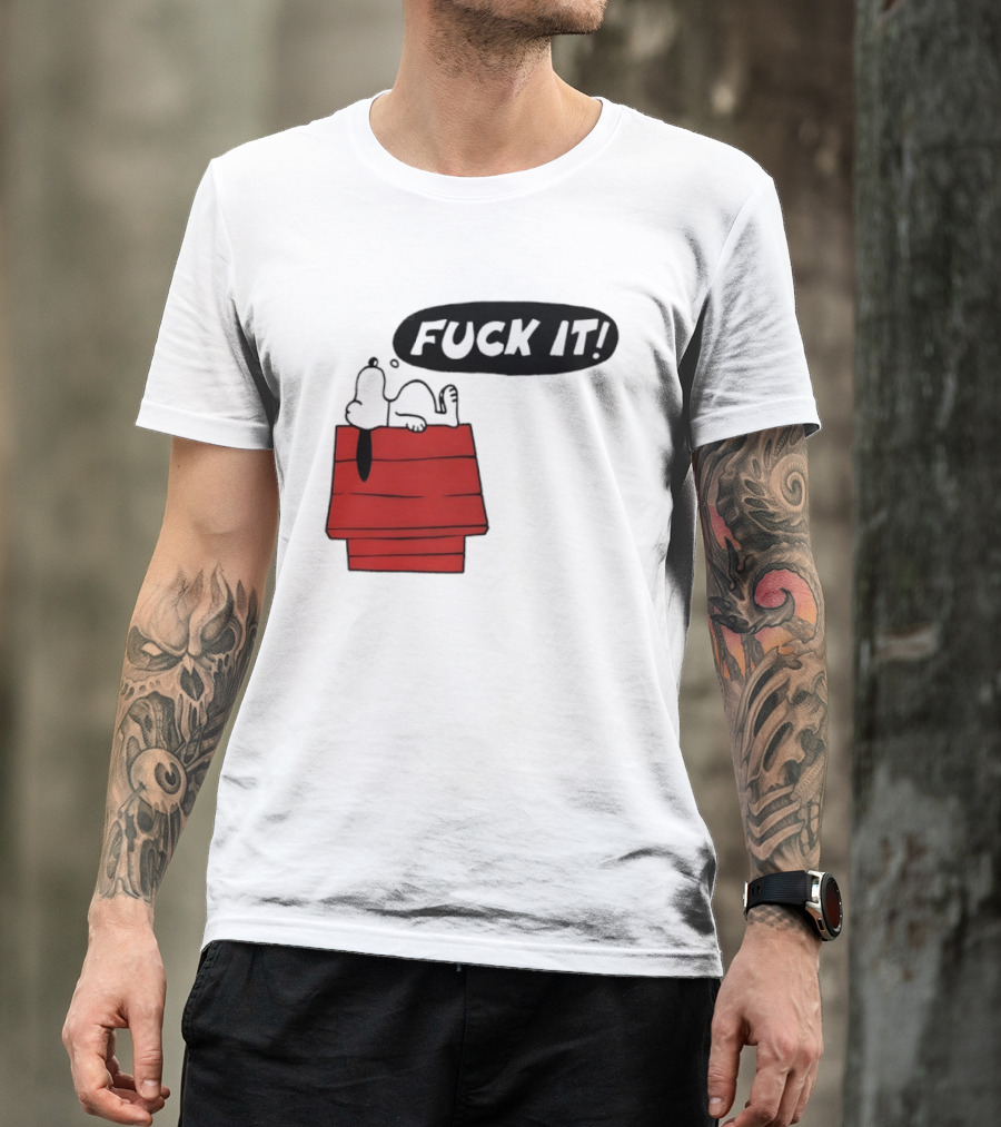 Snoopy Fuck It Relaxing On Doghouse Peanuts Humor T-Shirt