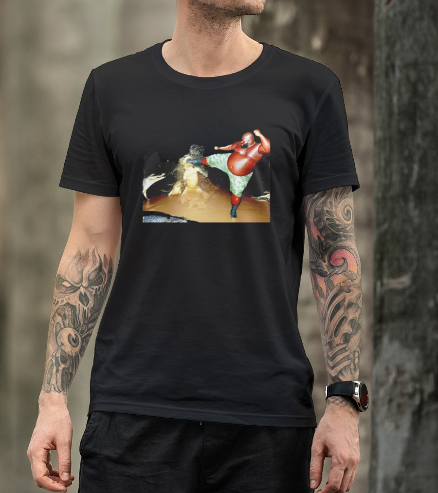Black Guy Kicking Crocodile T-Shirt
