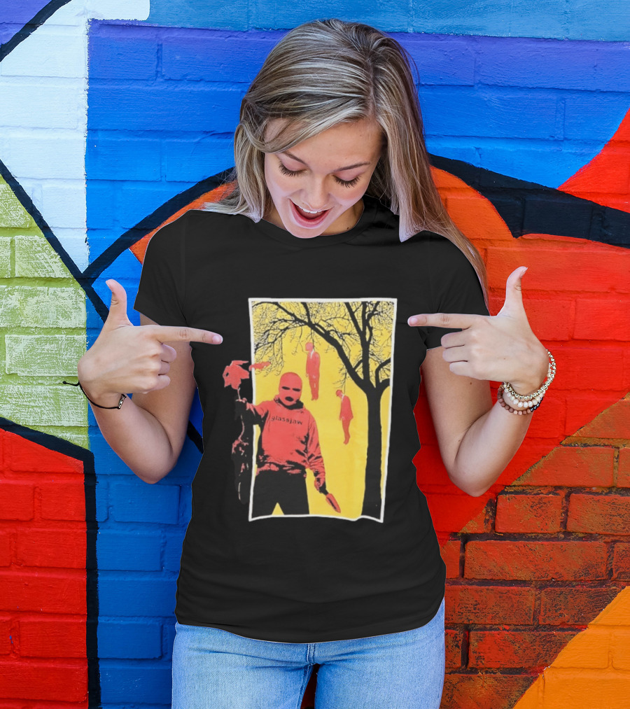 Glassjaw Save Plant A Tree Red Masked Figure With Hanging Figures And Tree T-Shirt