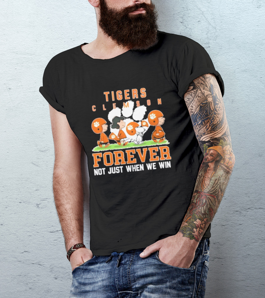 Clemson Tigers Peanuts Characters Forever Not Just When We Win T-Shirt