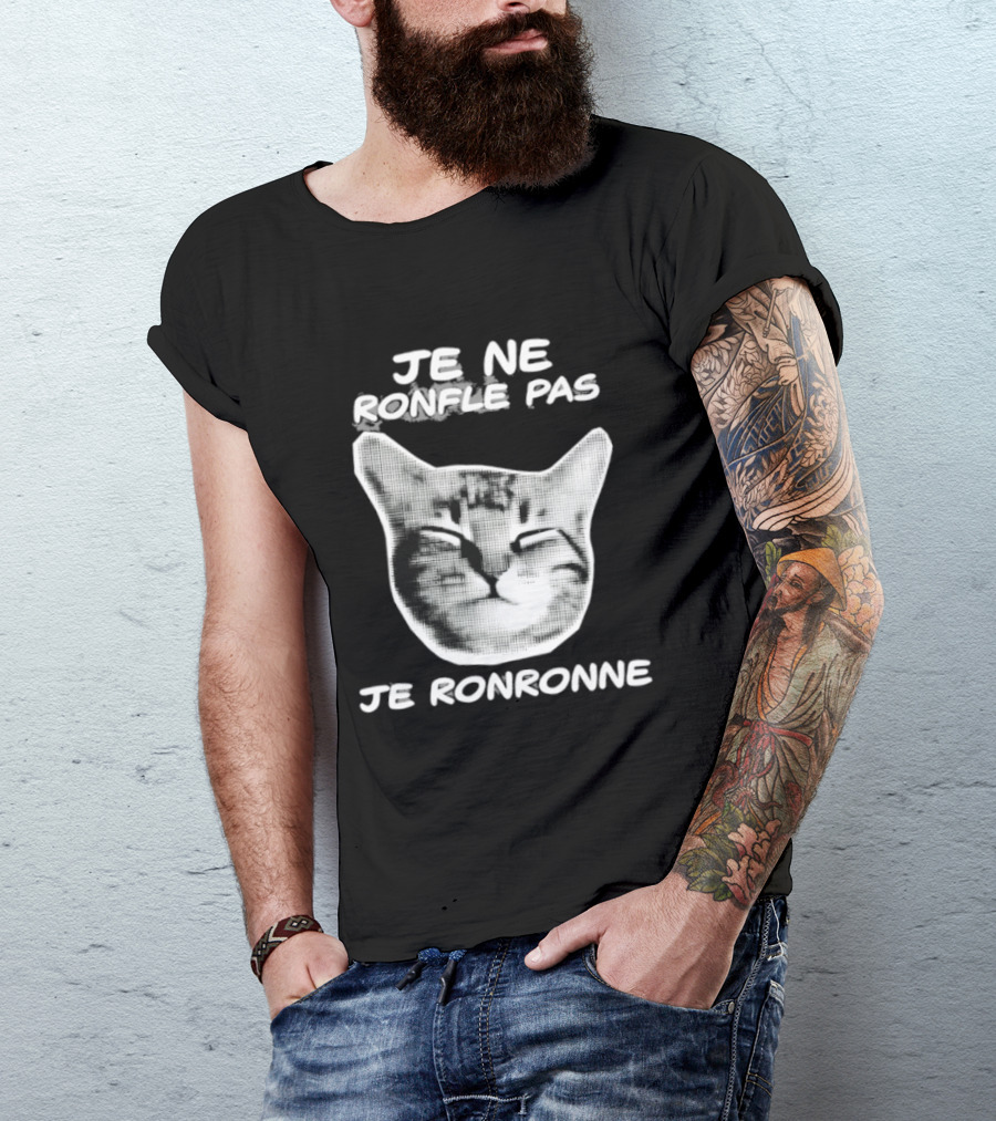 Je Ne Ronfle Pas Je Ronronne Cat T-Shirt