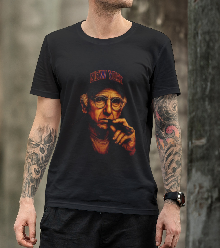 New York Hat Wearing Figure With Cigar Mood T-Shirt