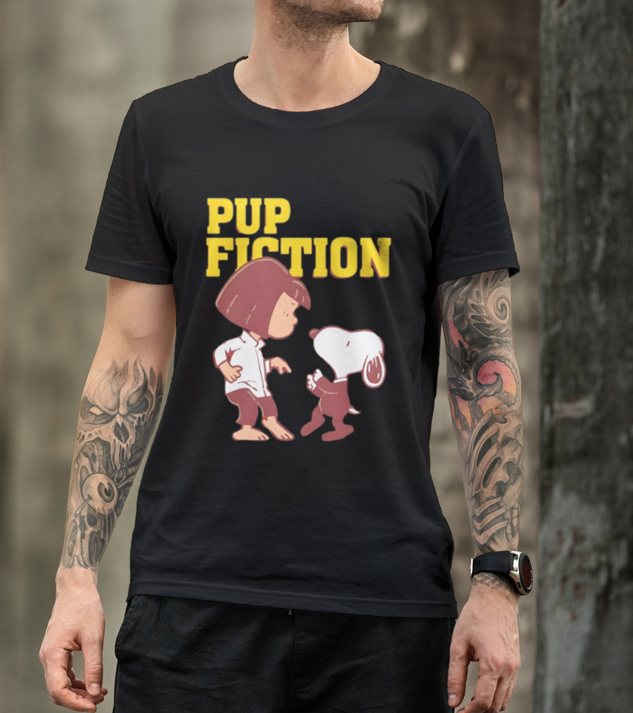 Lucy And Snoopy Pup Fiction Mashup Peanuts Characters T-Shirt