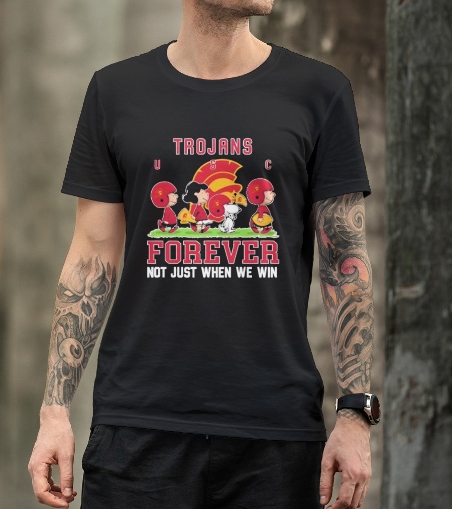 USC Trojans Peanuts Forever Not Just When We Win Charlie Brown Snoopy T-Shirt