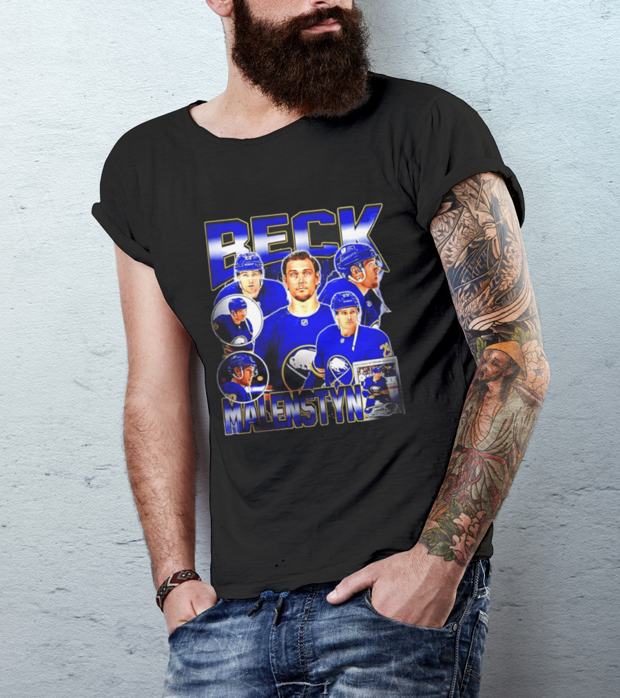 Beck Malenstyn Buffalo Sabres NHL Hockey Player Collage T-Shirt