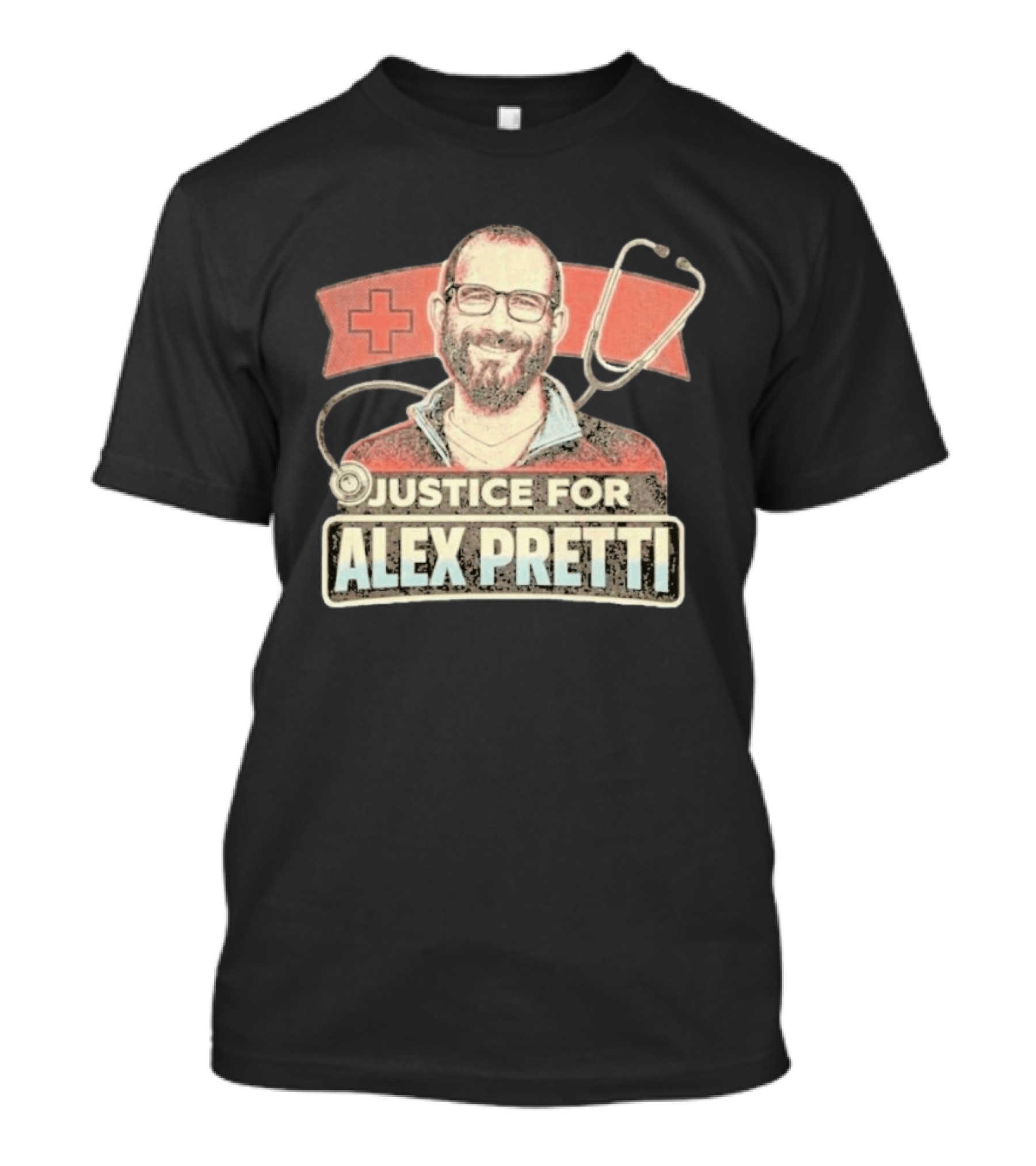 Justice For Alex Pretti Red Cross Stethoscope Tribute 2026 T-Shirt