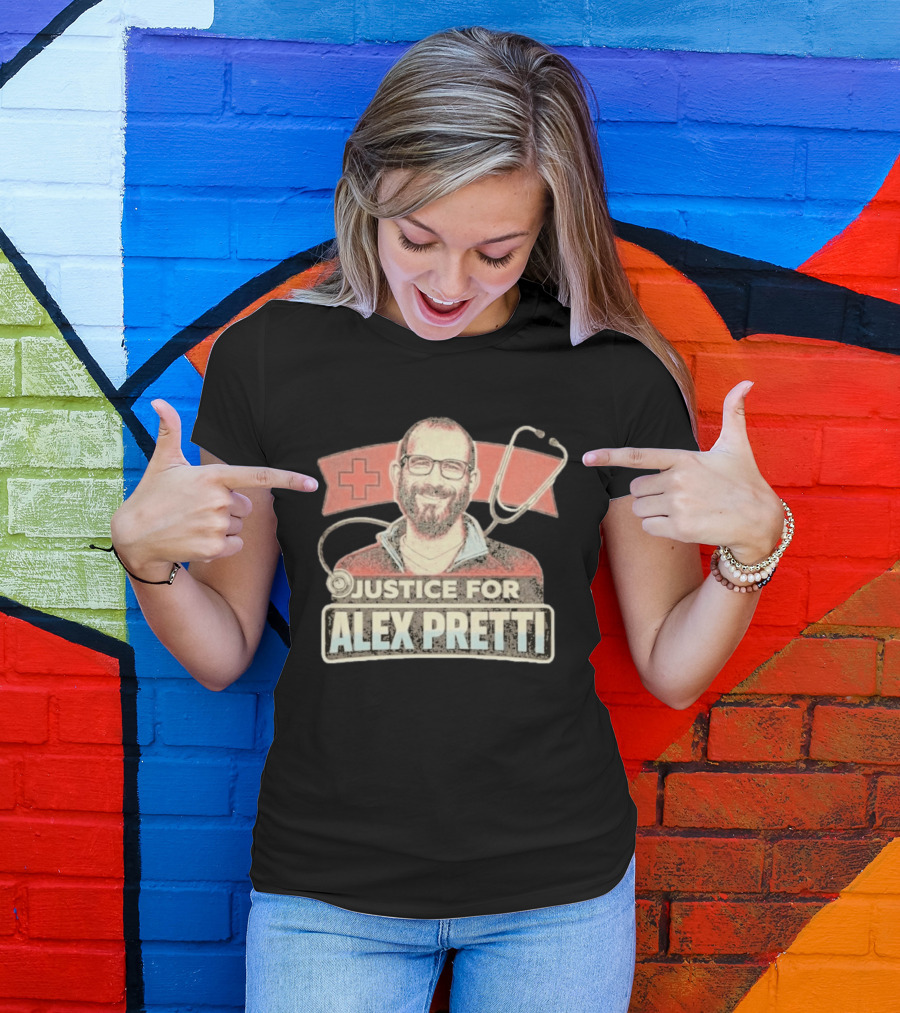 Justice For Alex Pretti Red Cross Stethoscope Tribute 2026 T-Shirt