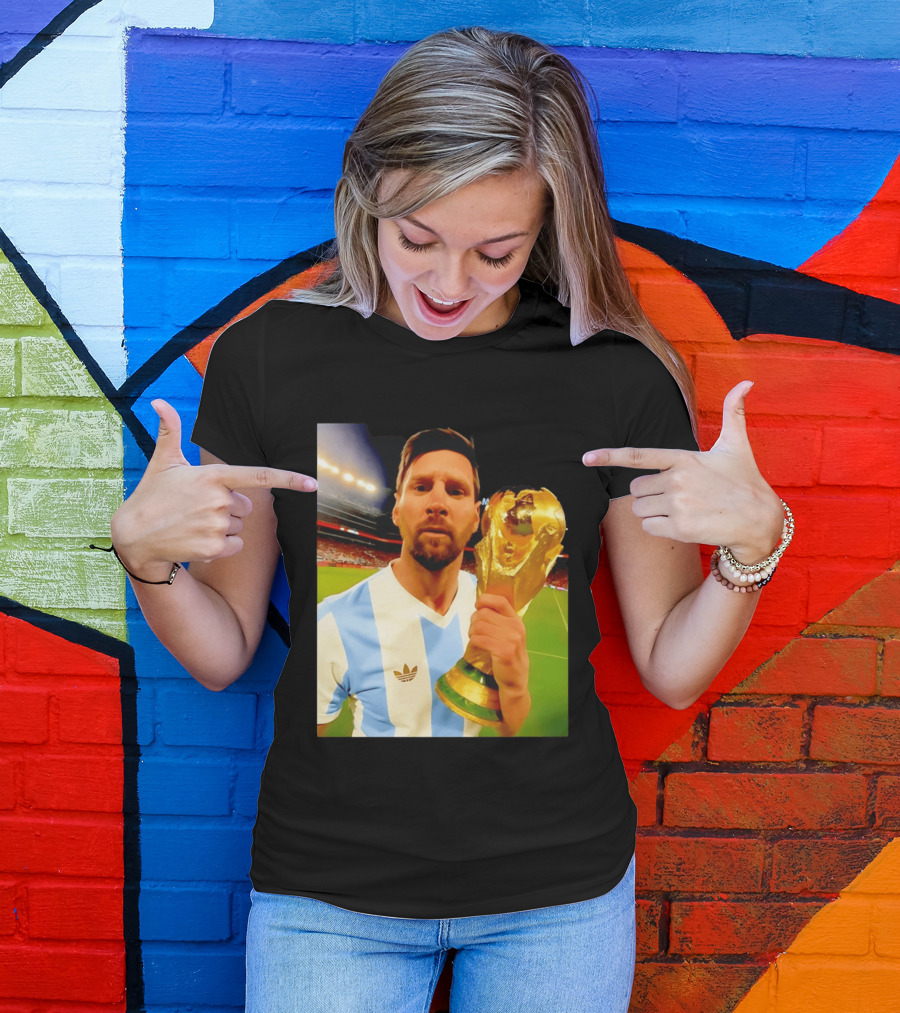 Argentina World Cup Messi Trophy Victory T-Shirt