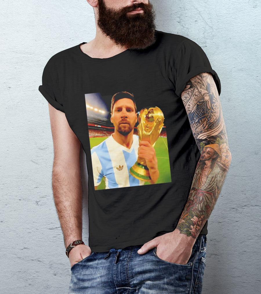 Argentina World Cup Messi Trophy Victory T-Shirt