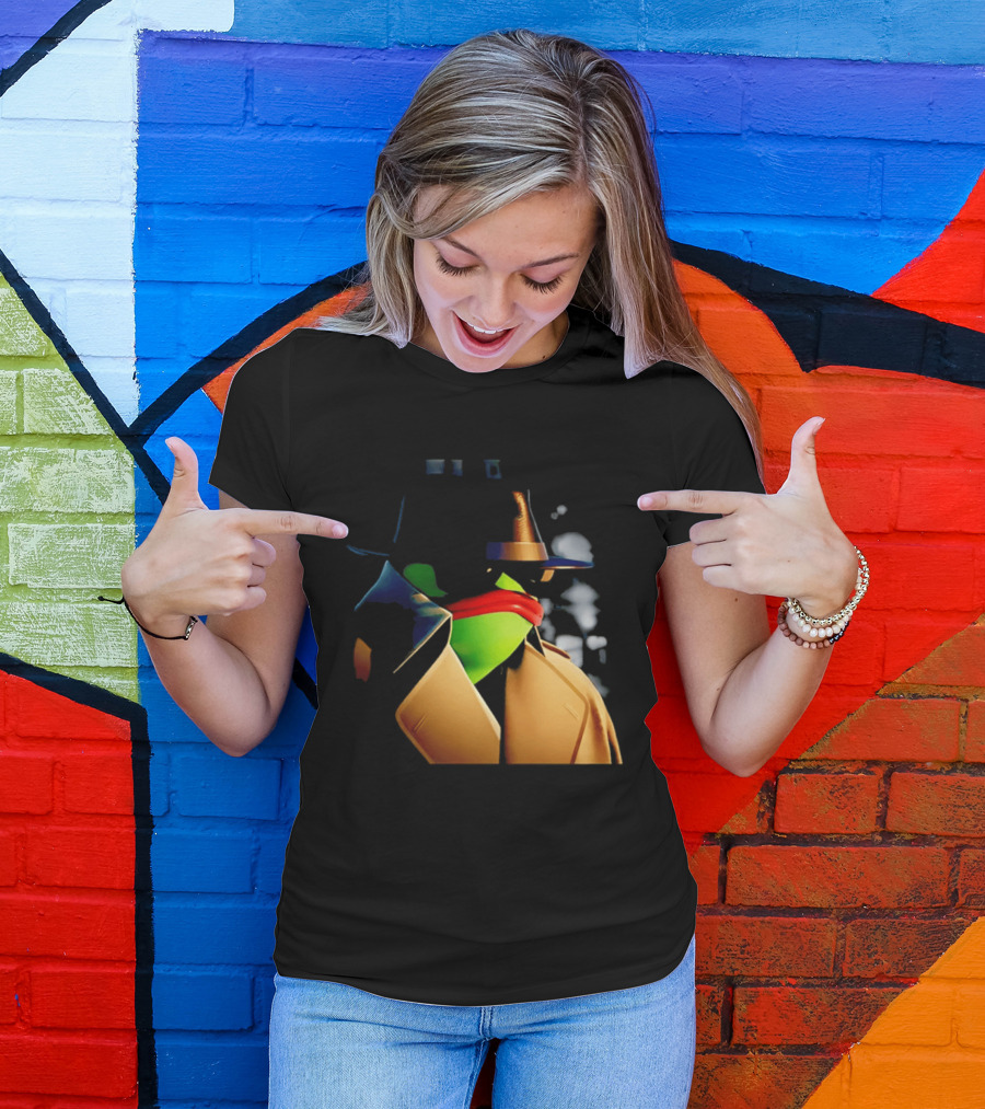 Pepe The Frog Detective Trench Coat Cigarette Doodles T-Shirt