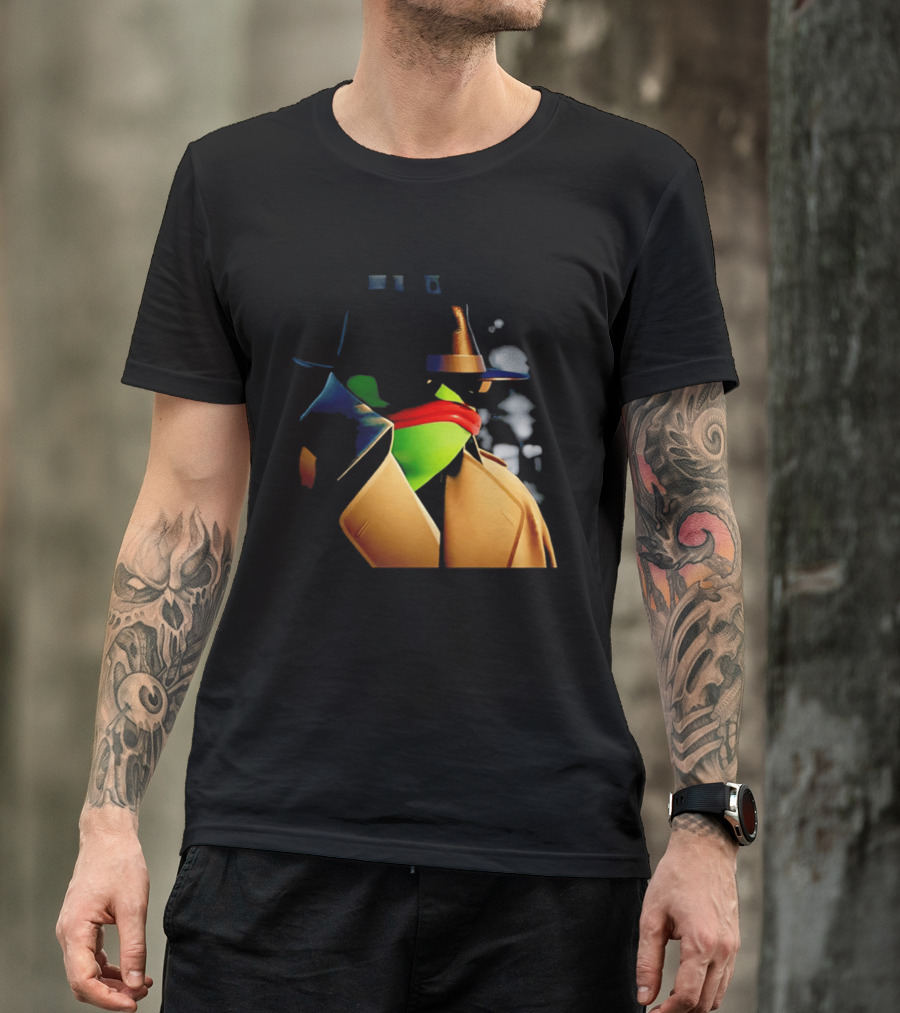 Pepe The Frog Detective Trench Coat Cigarette Doodles T-Shirt