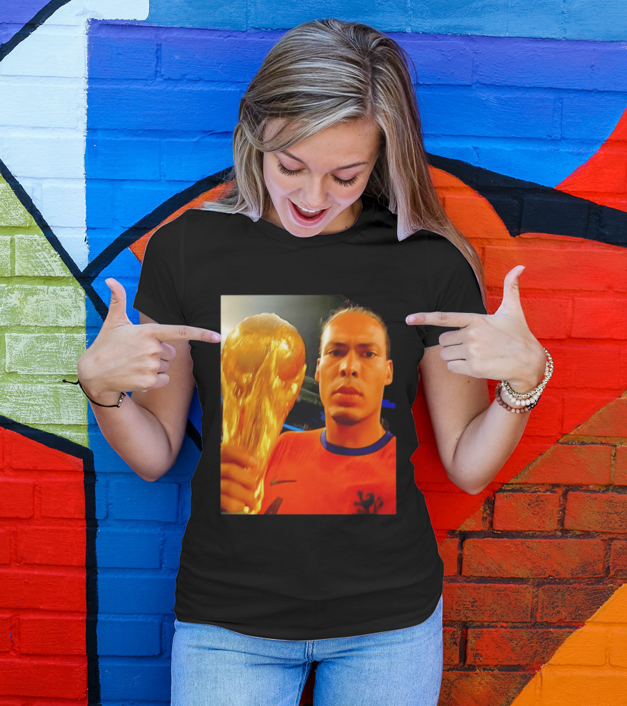 Virgil Van Liverpool Netherlands Trophy Celebration T-Shirt