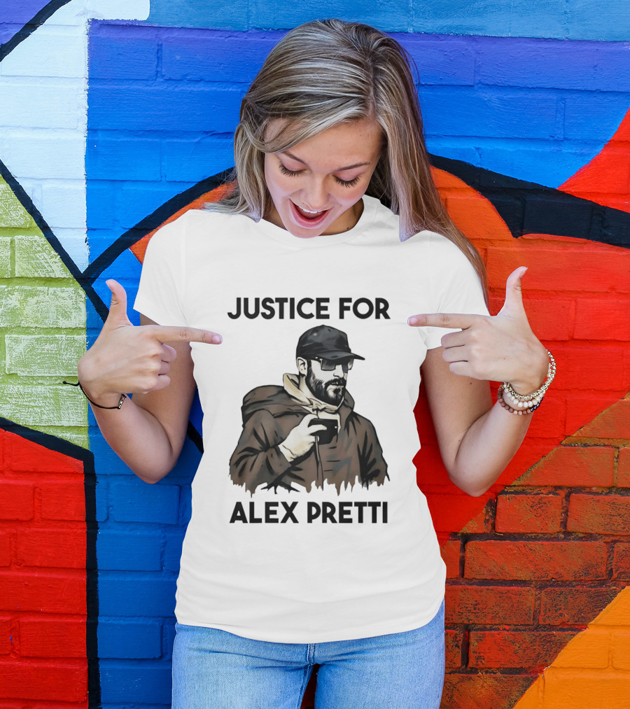 Justice For Alex Pretti Black Cap And Coffee Cup T-Shirt