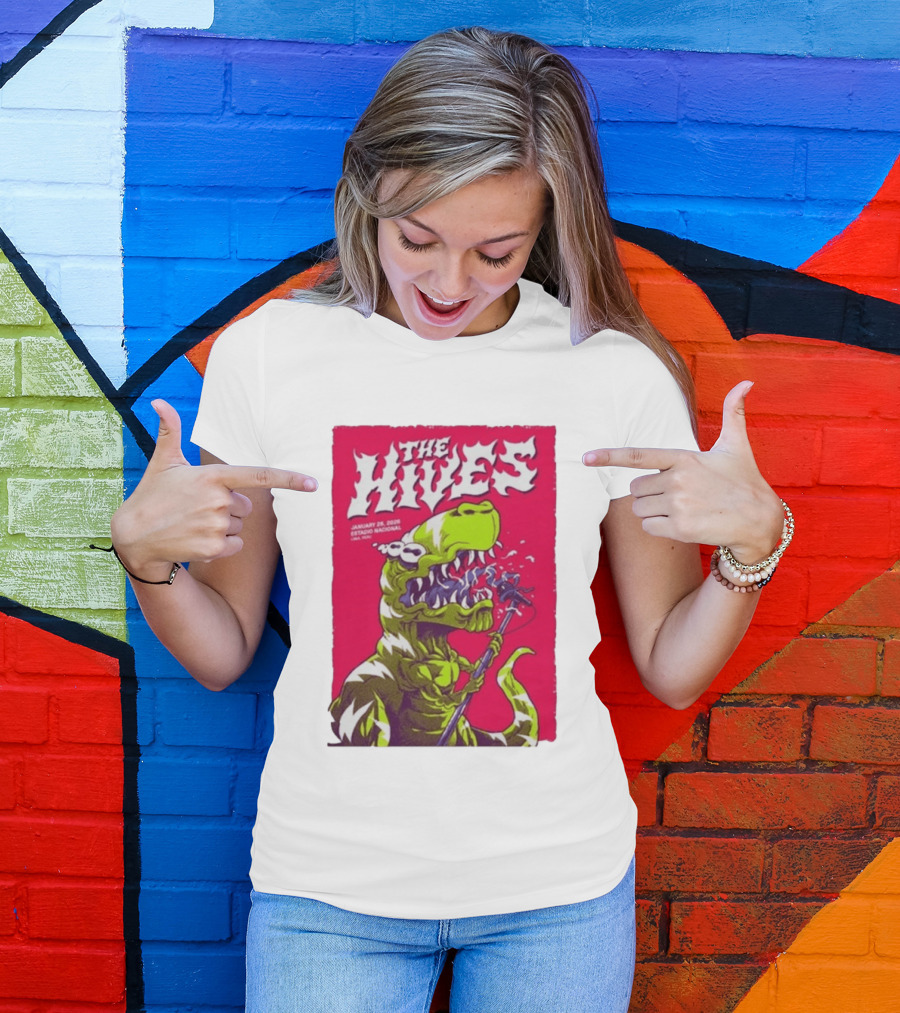 The Hives Live In Lima Peru January 25 2026 Estadio Nacional Dinosaur T-Shirt