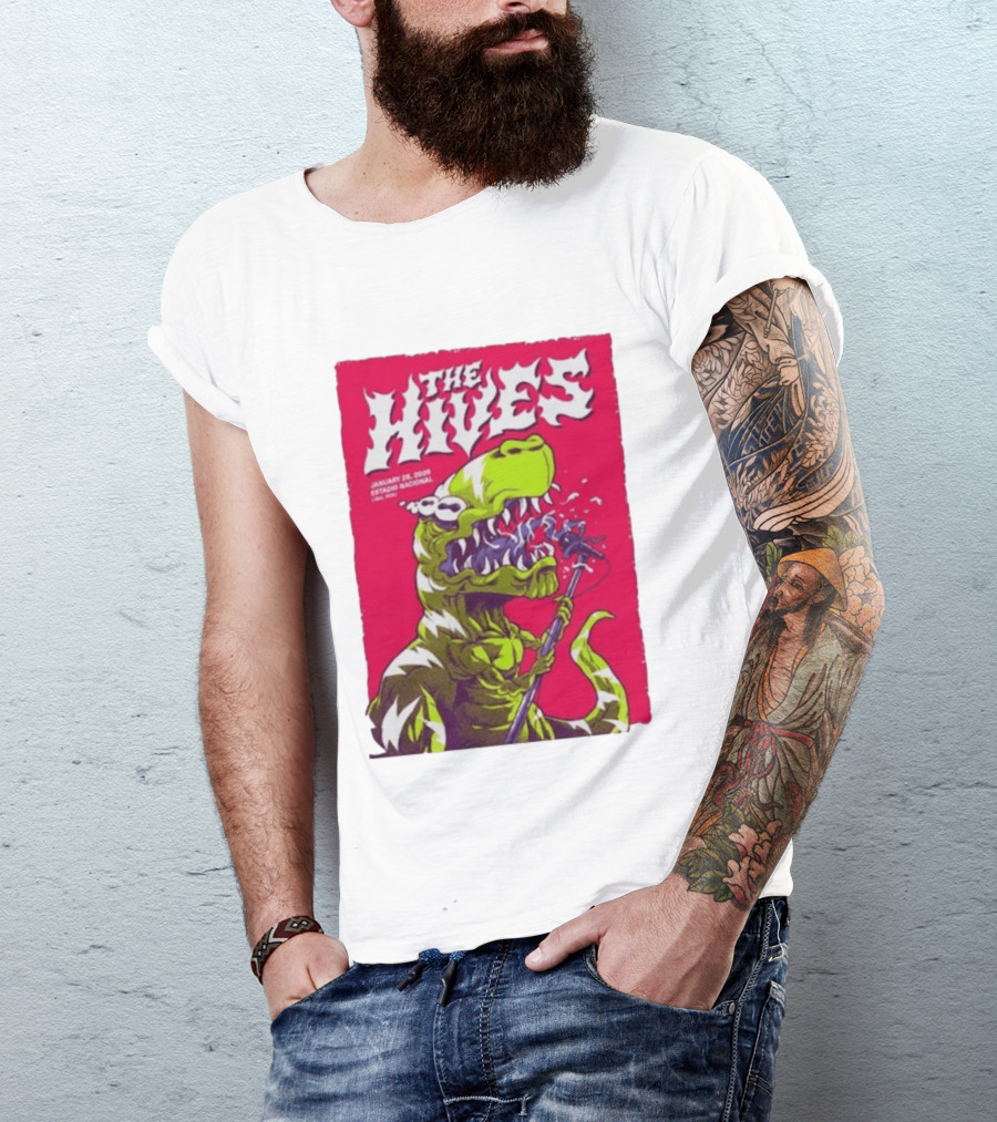 The Hives Live In Lima Peru January 25 2026 Estadio Nacional Dinosaur T-Shirt