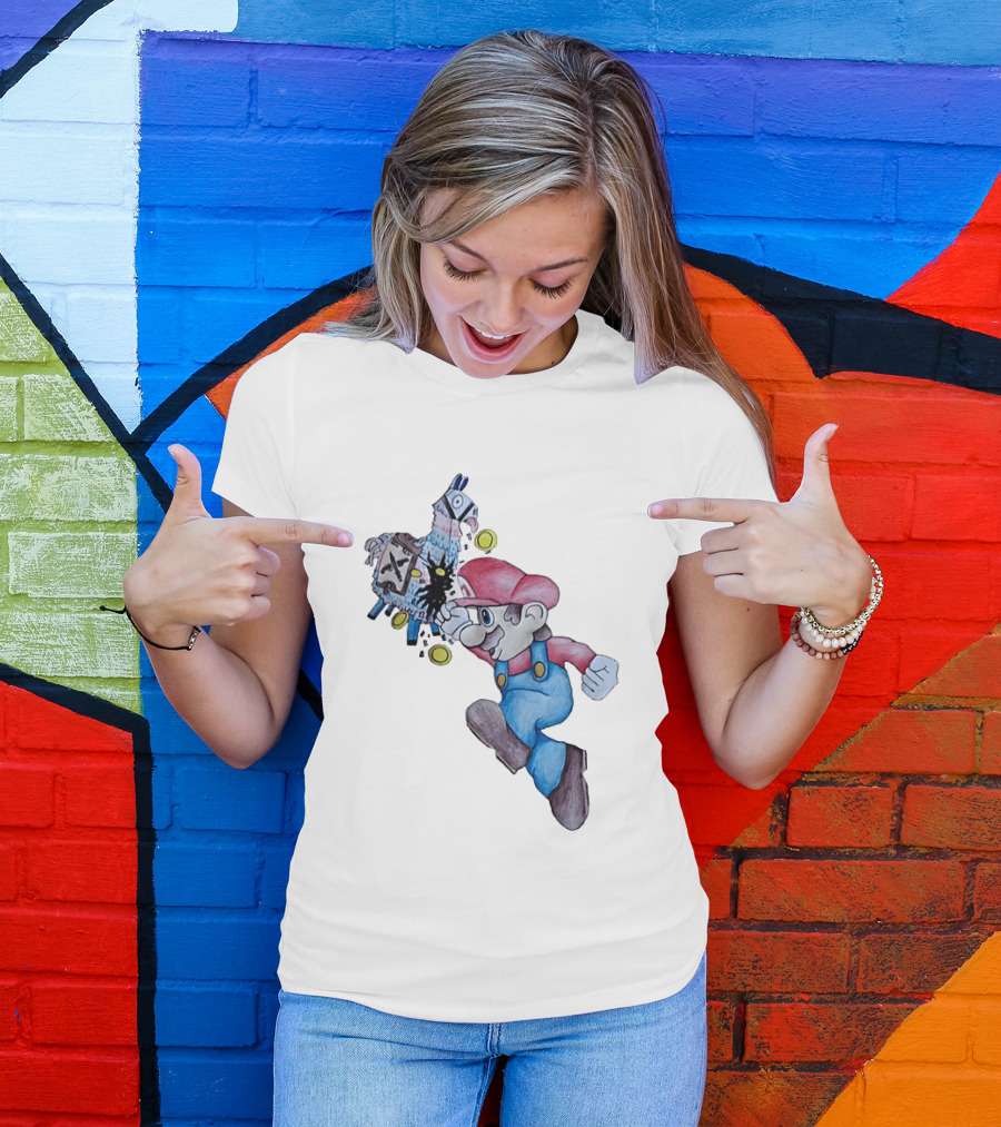 Super Mario Llama Coins Jumping T-Shirt