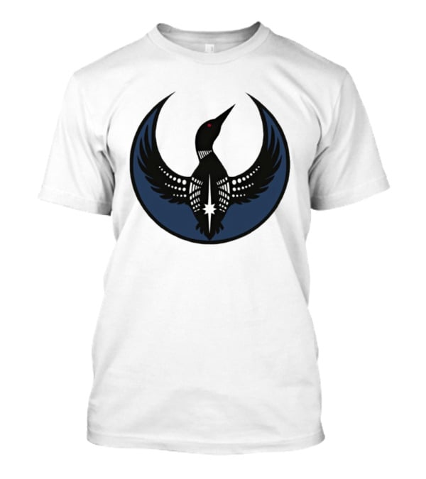 Minnesota Loon Bird Resist Ice Dark Circle Wings T-Shirt