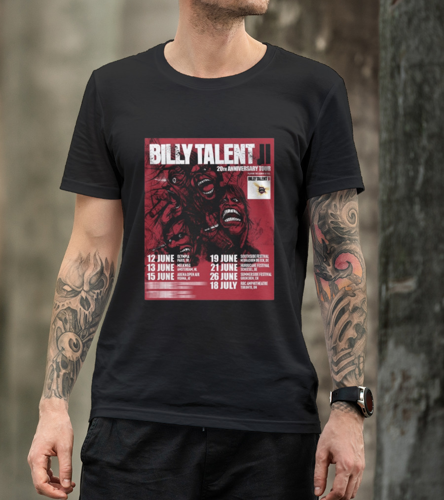 Billy Talent 20th Anniversary Tour Dates Europe Canada 2023 T-Shirt