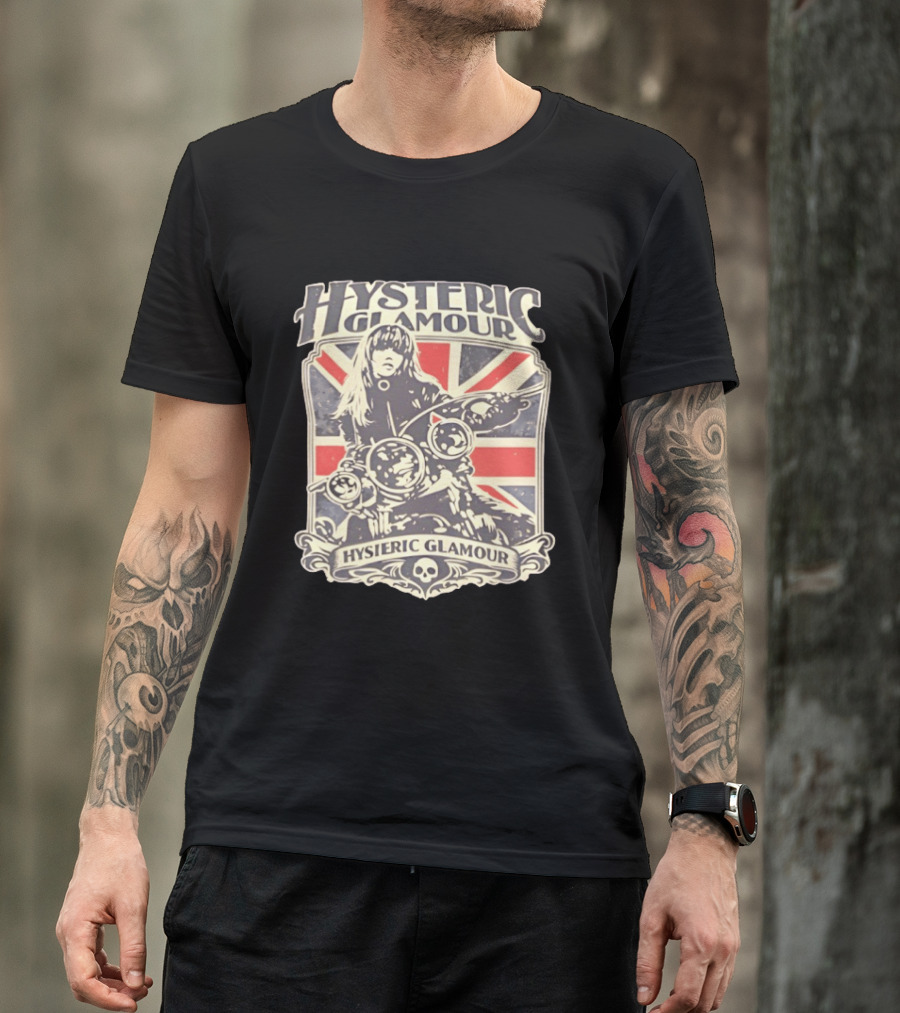 Hysteric Glamour Biker Girl Union Jack Rock Rider T-Shirt
