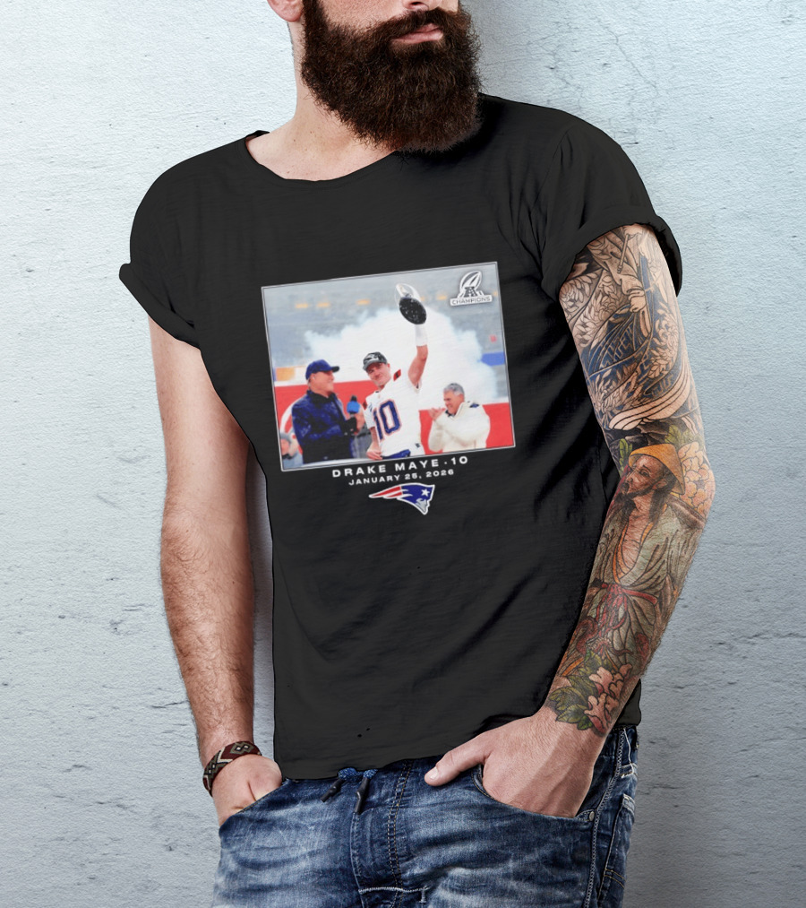Drake Maye New England Patriots Super Bowl Champions Week 21 Big & Tall T-Shirt