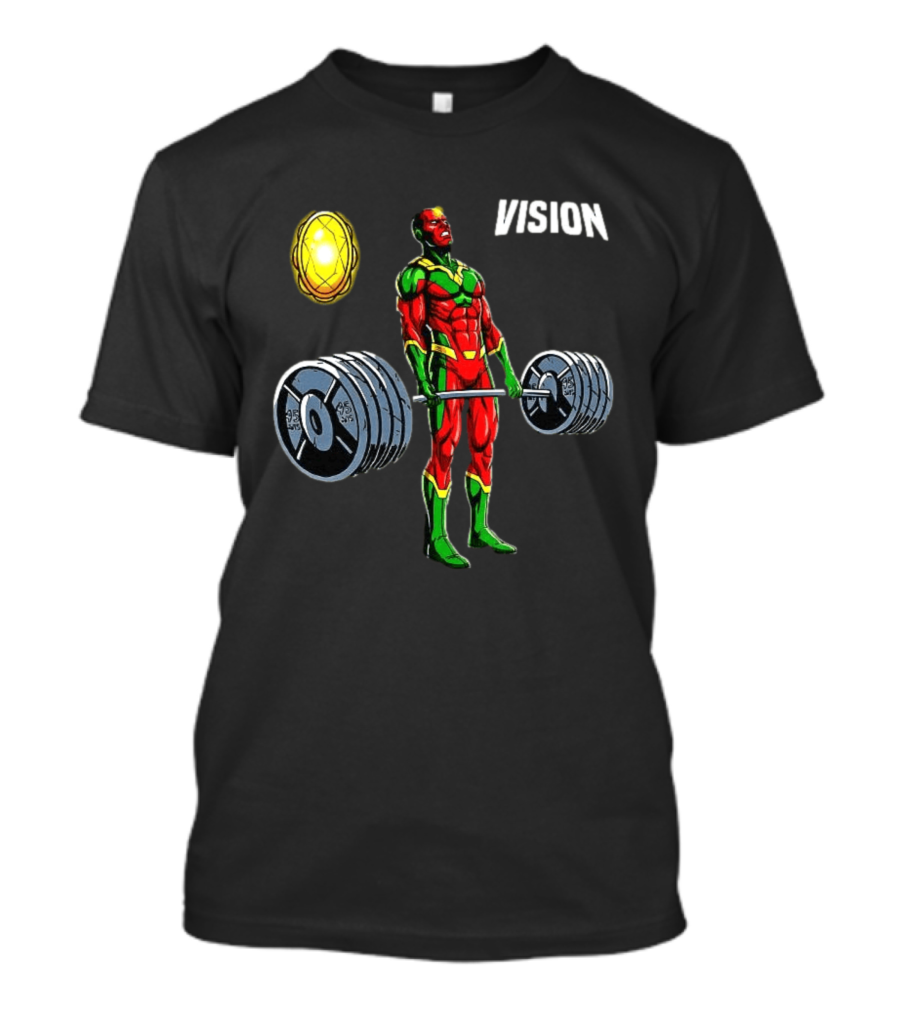 Vision Superhero Lifting Weights Gym Motivation T-Shirt