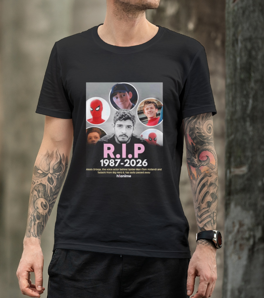 RIP Alexis Ortega 1987 2026 Voice Of Spider Man And Tadashi T-Shirt