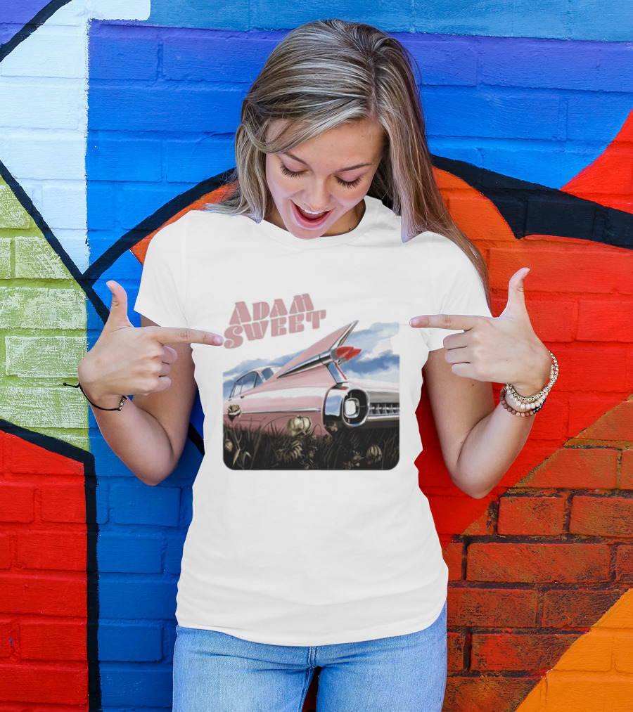 Adam Sweet Pink Cadillac Flowers Nostalgia T-Shirt