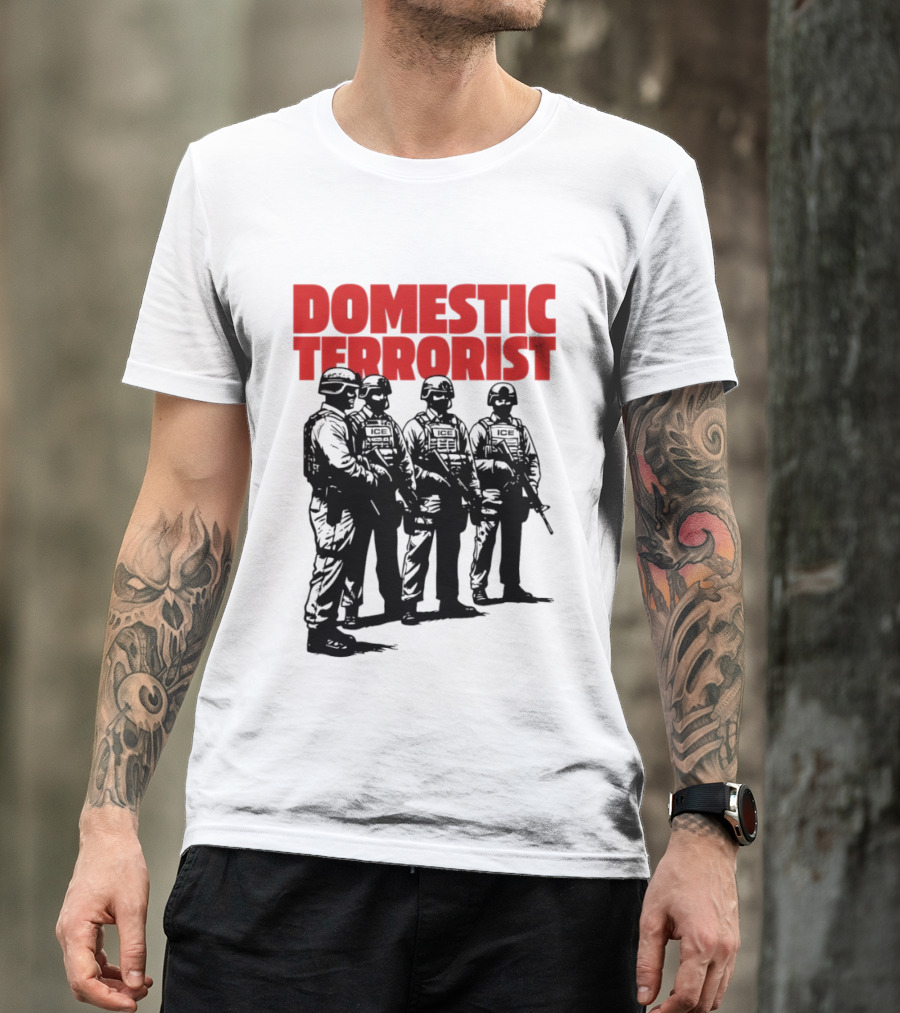 Domestic Terrorist Abolish ICE Tactical Units Silhouette Protest T-Shirt