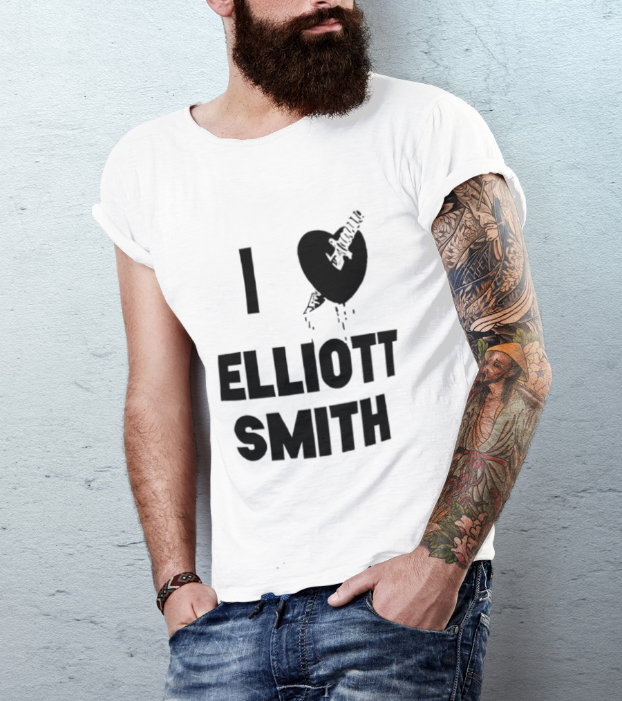 I Heart Elliott Smith Guitar Heart T-Shirt