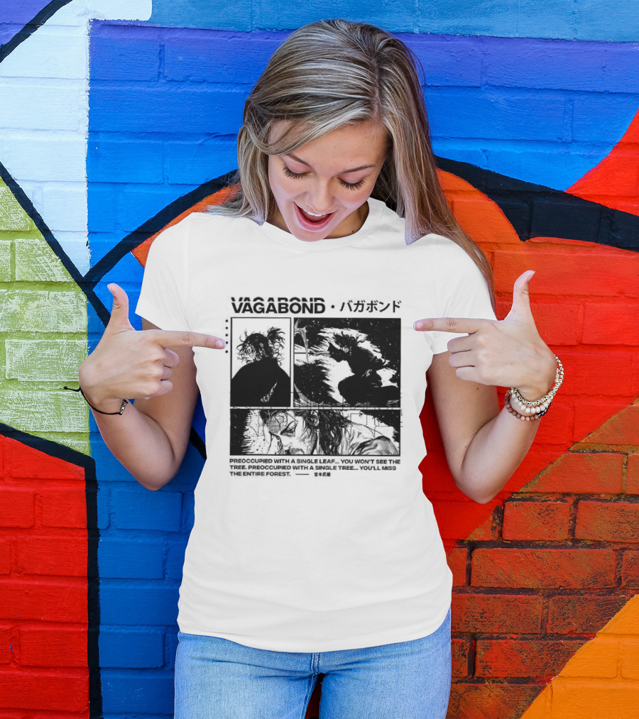 Vagabond Anime Manga Single Leaf T-Shirt