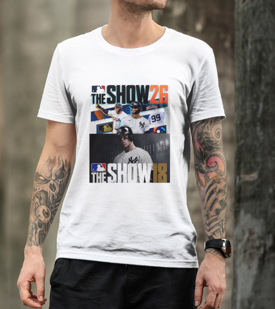 MLB The Show 26 Aaron Judge New York Yankees Cover Athlete Baseball Game Featuring The Show 18 T-Shirt
