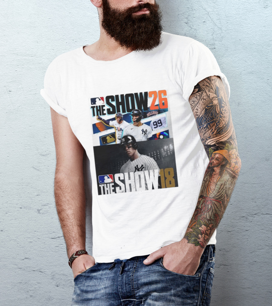 MLB The Show 26 Aaron Judge New York Yankees Cover Athlete Baseball Game Featuring The Show 18 T-Shirt