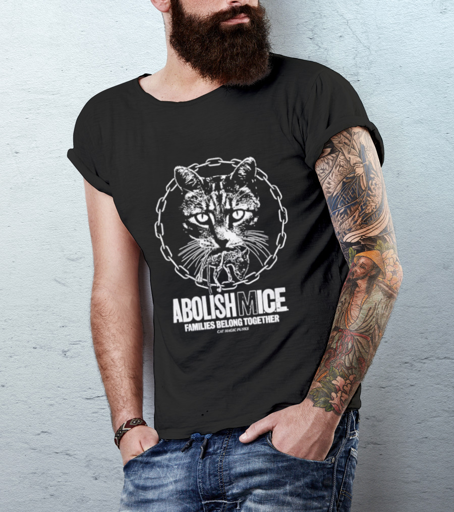 Abolish MICE Families Belong Together Cat Magic Punks Chain T-Shirt