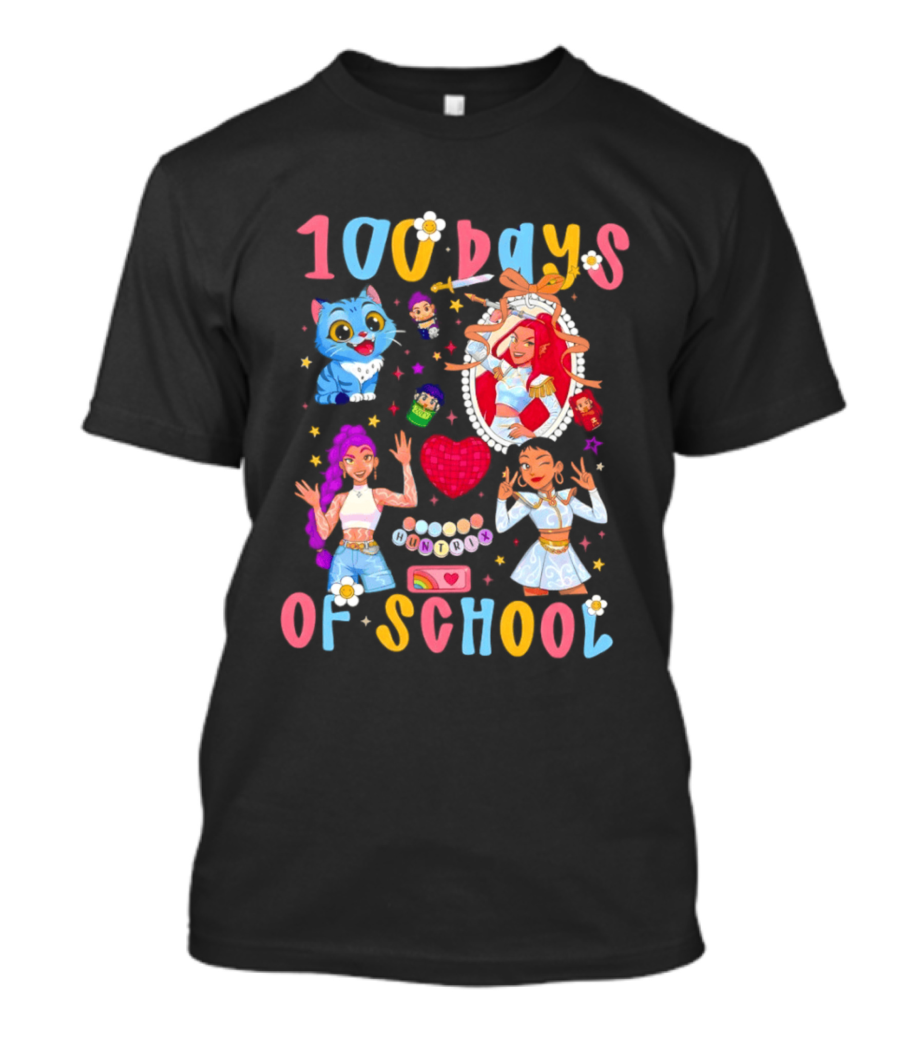 100 Days Of School Colorful Kpop Style Celebration T-Shirt
