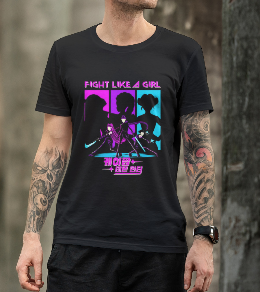 KPop Demon Hunters Fight Like A Girl Korean T-Shirt