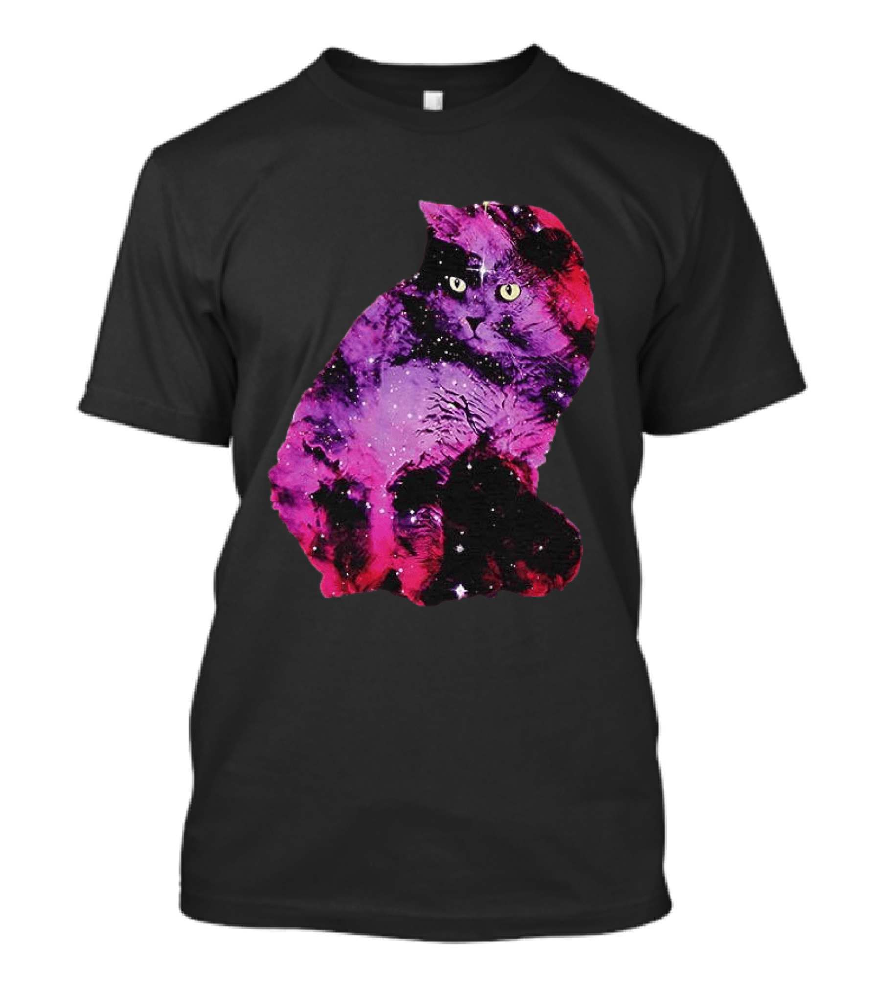 Galaxy Cat Joey Rooney Purple Nebula Cosmic T-Shirt