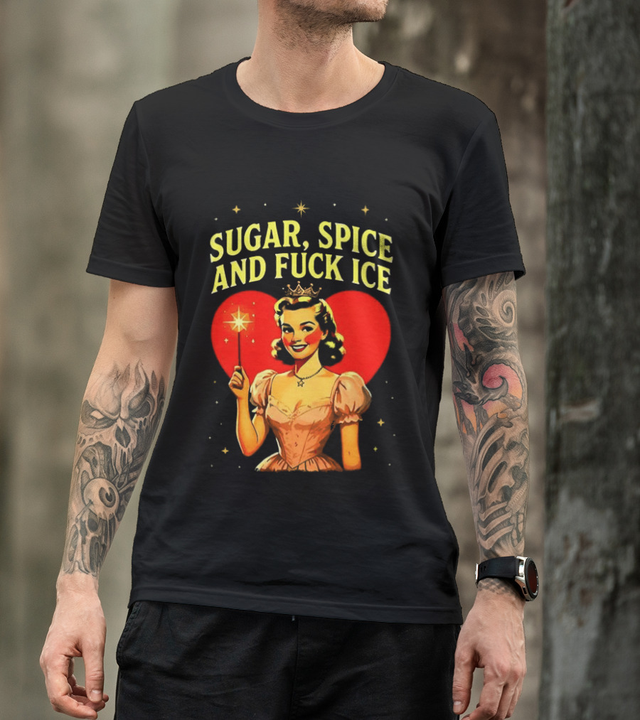 Sugar Spice And Fuck ICE Fairy Heart Caricature T-Shirt