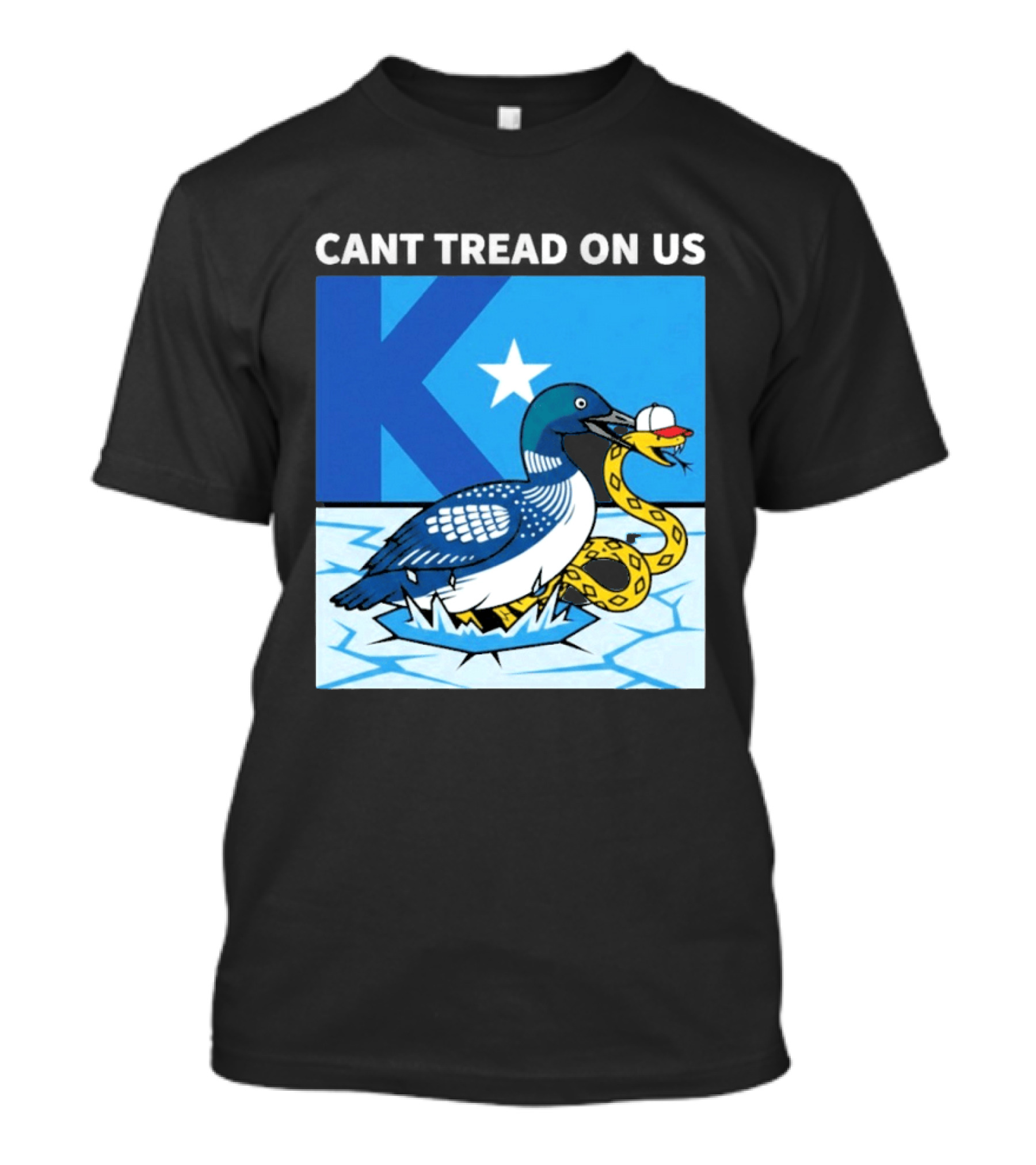 Can't Tread On Us Minnesota Loon Snake Ice Hockey Hat Star T-Shirt