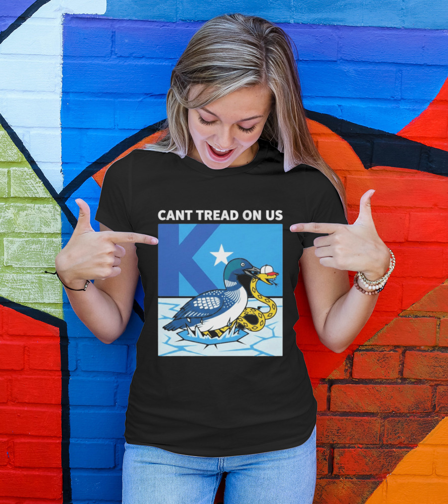 Can't Tread On Us Minnesota Loon Snake Ice Hockey Hat Star T-Shirt