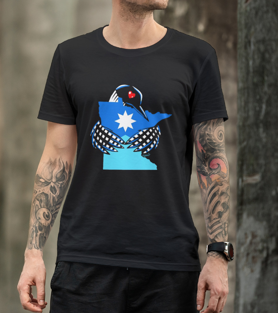 Loon I Love Minnesota Star Symbol Blue T-Shirt