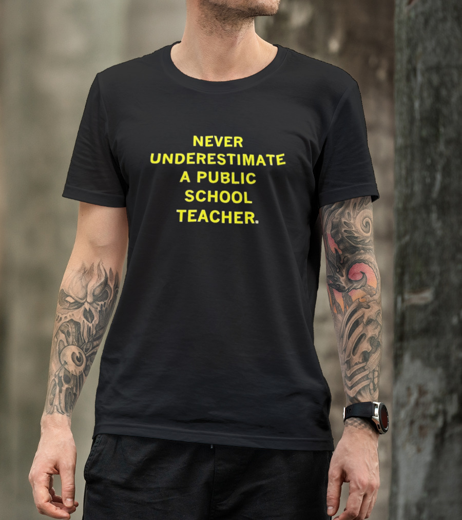 Never Underestimate A Public School Teacher Powerful Message T-Shirt