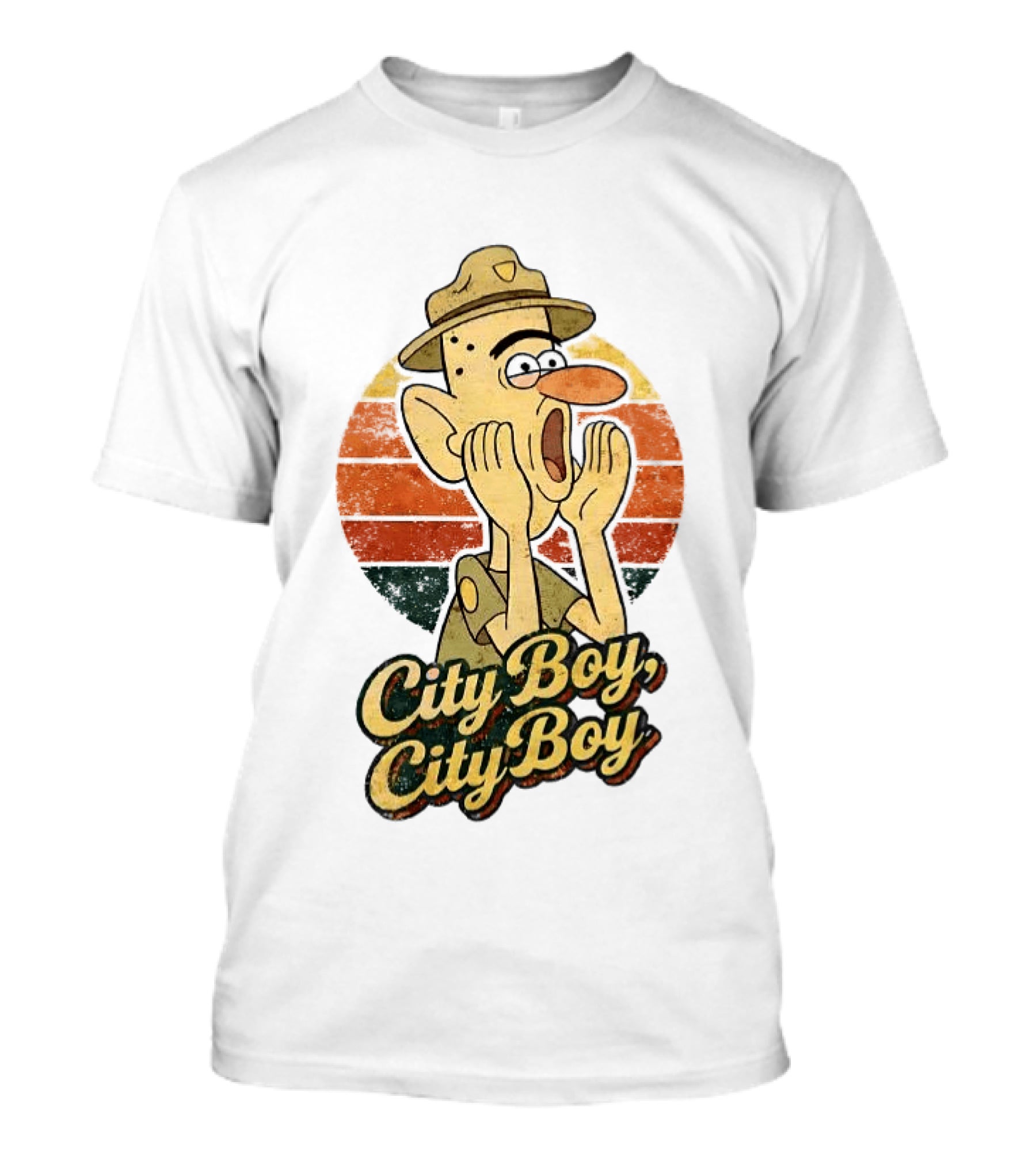 City Boy City Boy Gravity Falls Meme Retro Vintage Cartoon T-Shirt