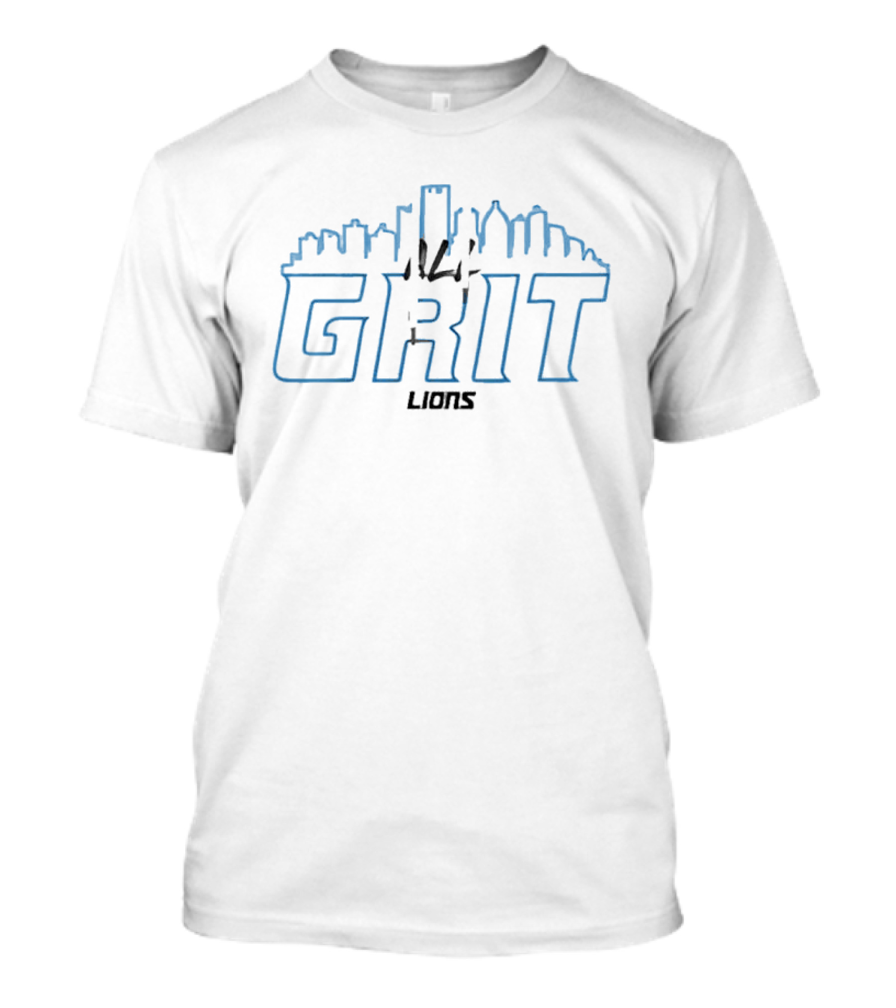 Detroit Lions All Grit City Skyline Dan Campbell T-Shirt