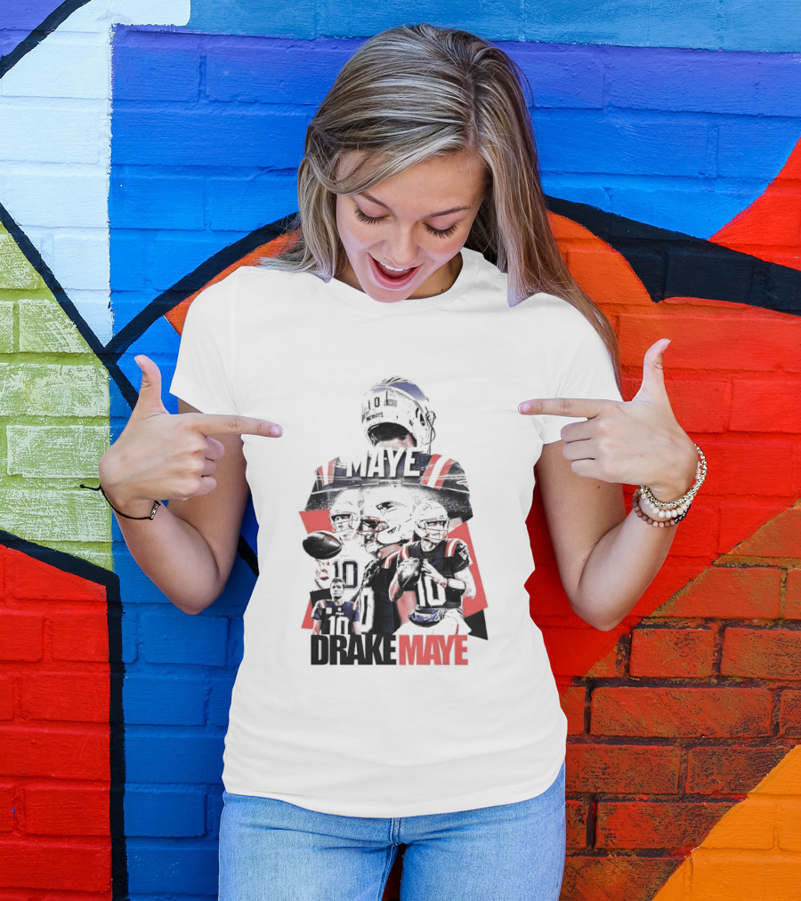 Drake Maye New England Patriots Number 10 Patriots Football Player T-Shirt