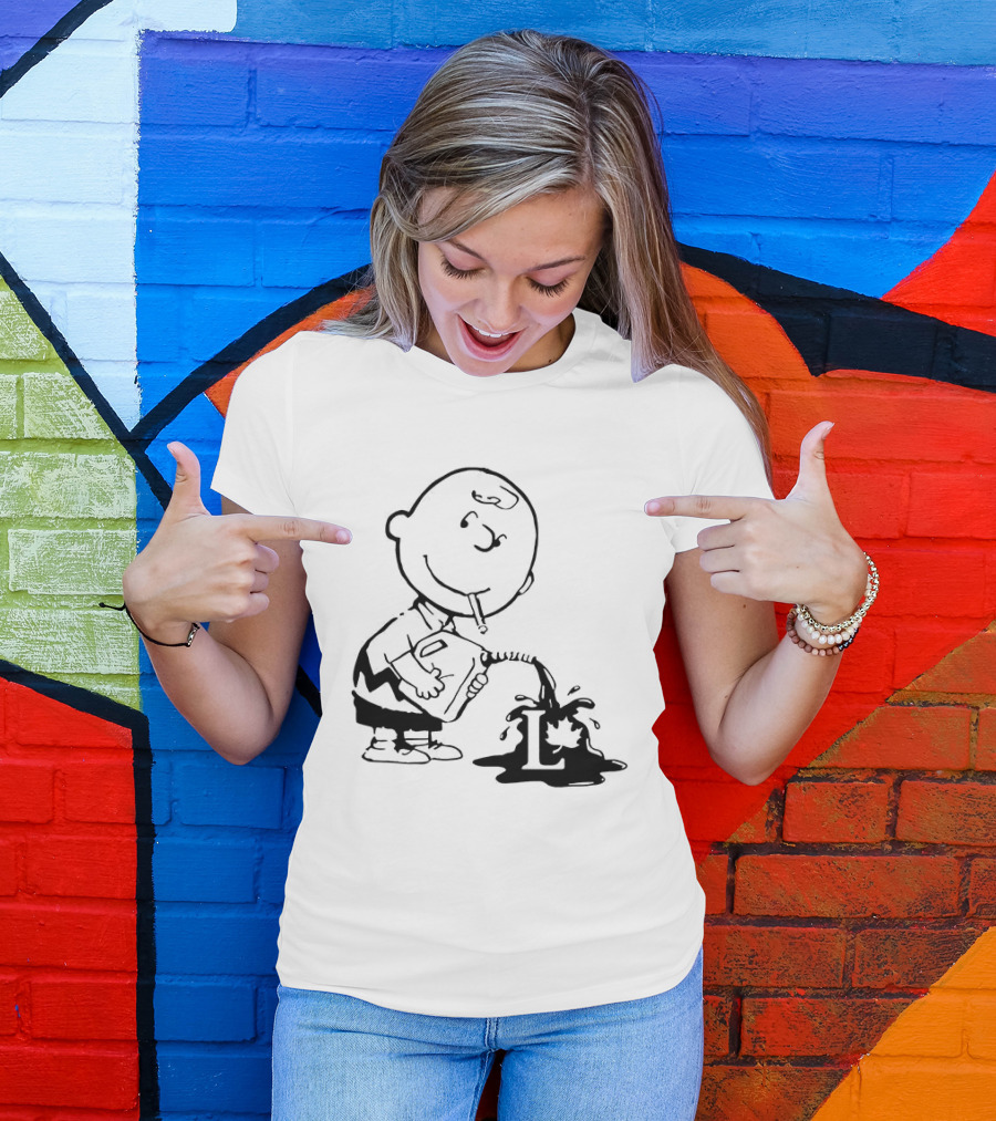 Charlie Brown Watering Flower Political Cartoon T-Shirt