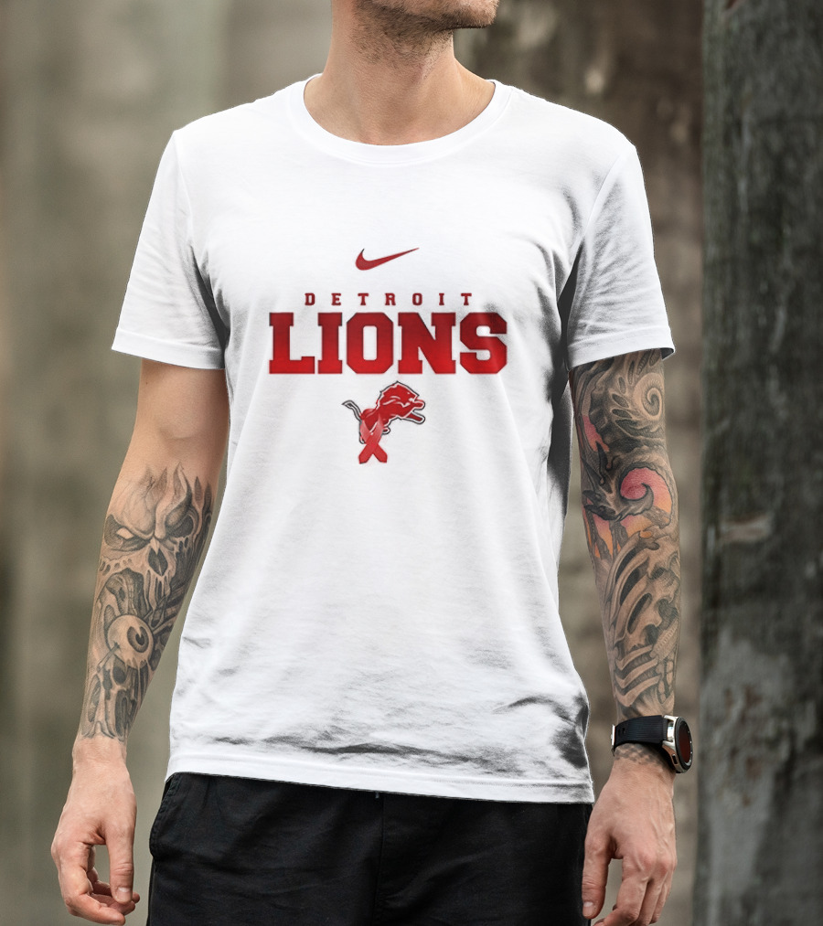 Nike Detroit Lions Red February We Wear Red American Heart Month T-Shirt